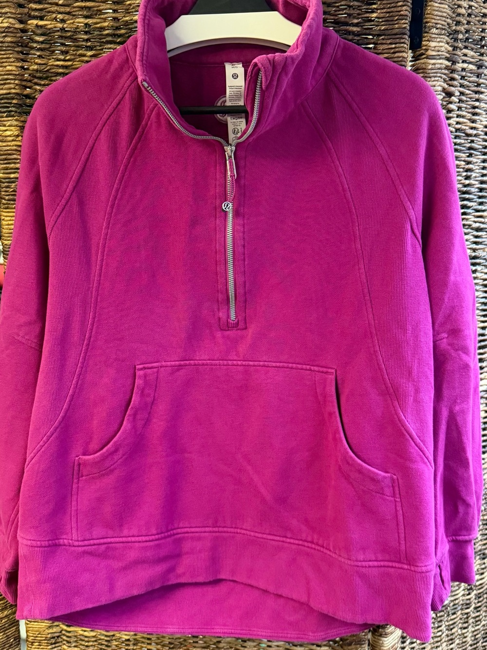 lululemon athletica - Scuba Raspberry Pink Half-Zip Pullover: Medium/Large